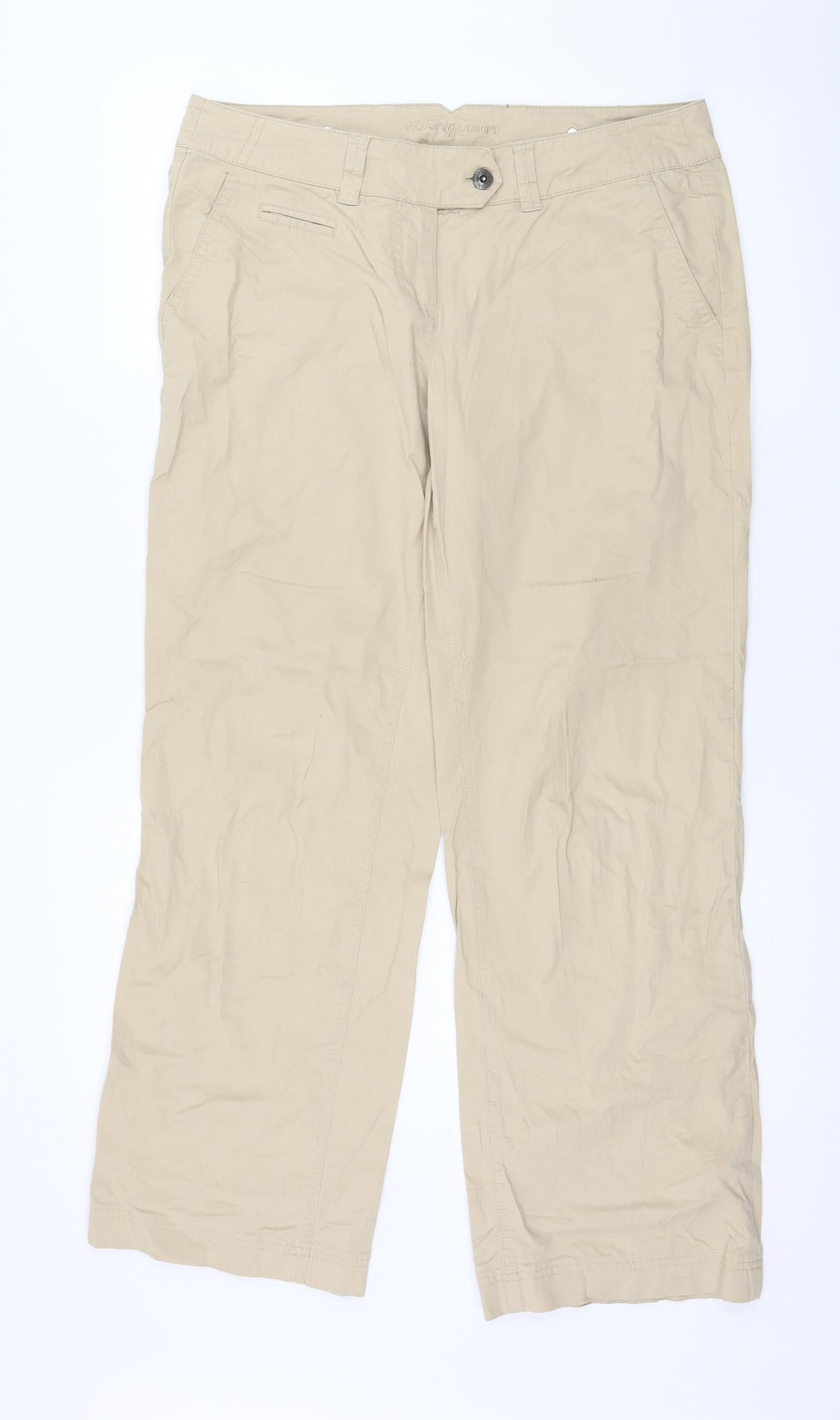 Manguun Womens Beige   Cargo Trousers Size 12 L29 in