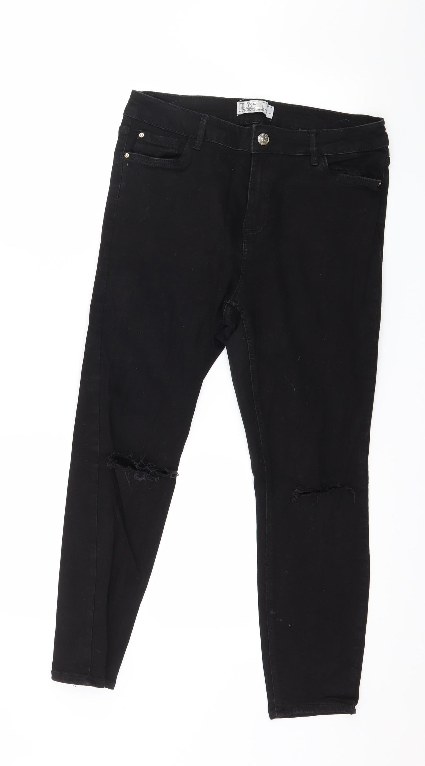 Denim 365 Womens Black  Denim Skinny Jeans Size 12 L24 in