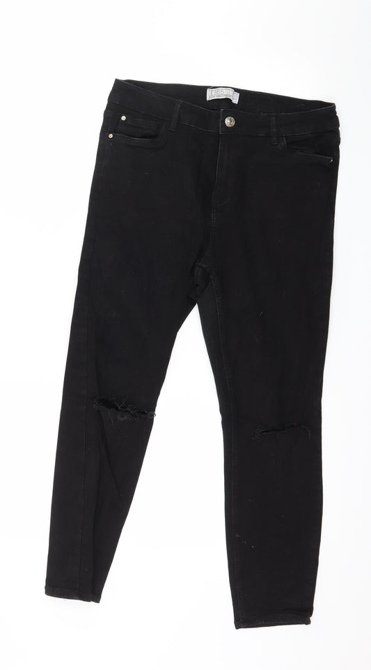 Denim 365 Womens Black  Denim Skinny Jeans Size 12 L24 in