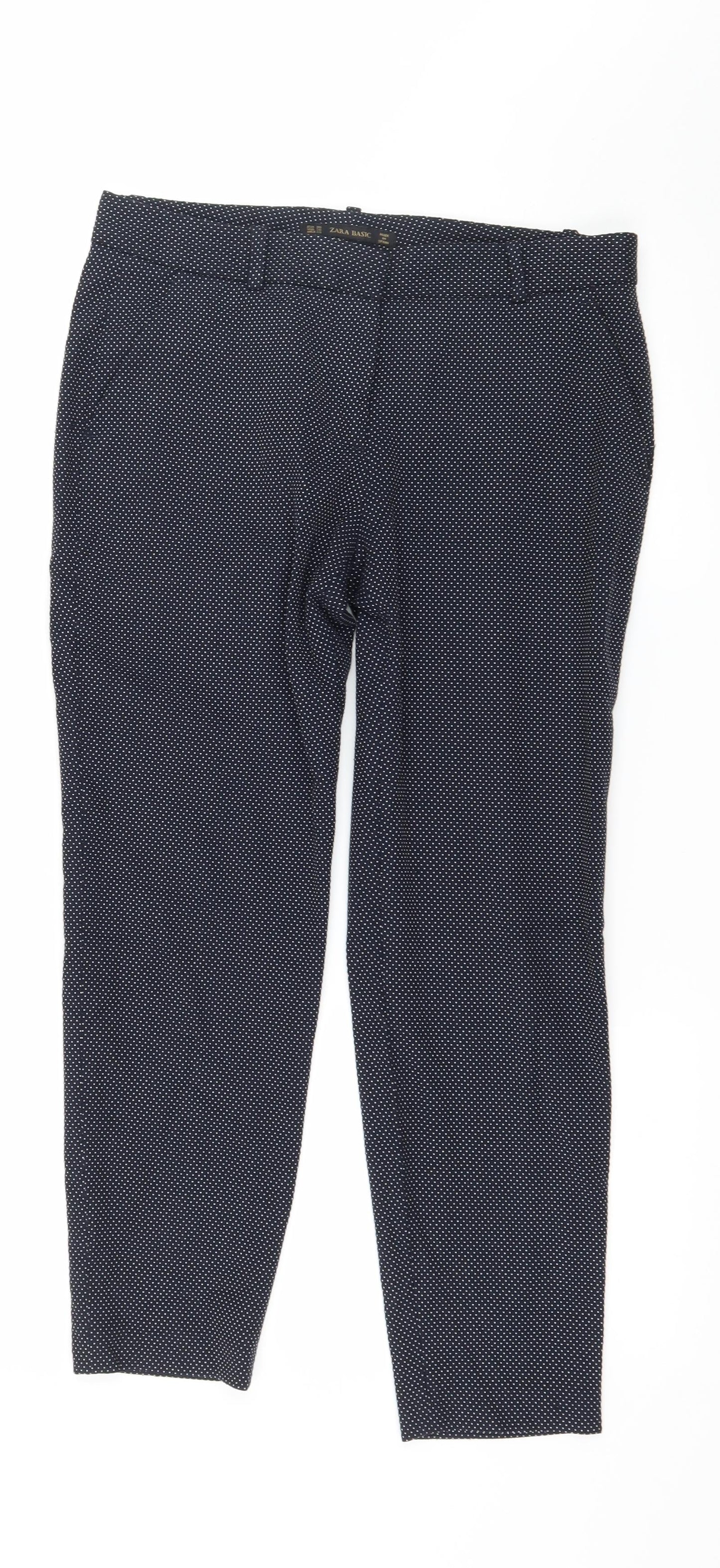 Womens UK Size 10 Zara Regular Fit  Blue Trousers