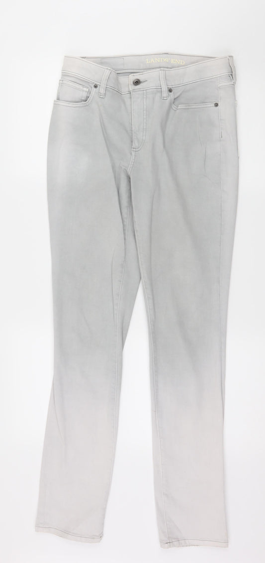 Lands' End Womens Grey  Denim Straight Jeans Size 10 L31 in - Ombre