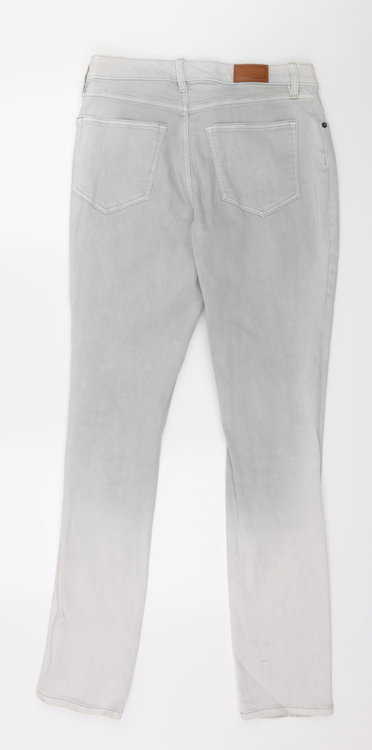 Lands' End Womens Grey  Denim Straight Jeans Size 10 L31 in - Ombre