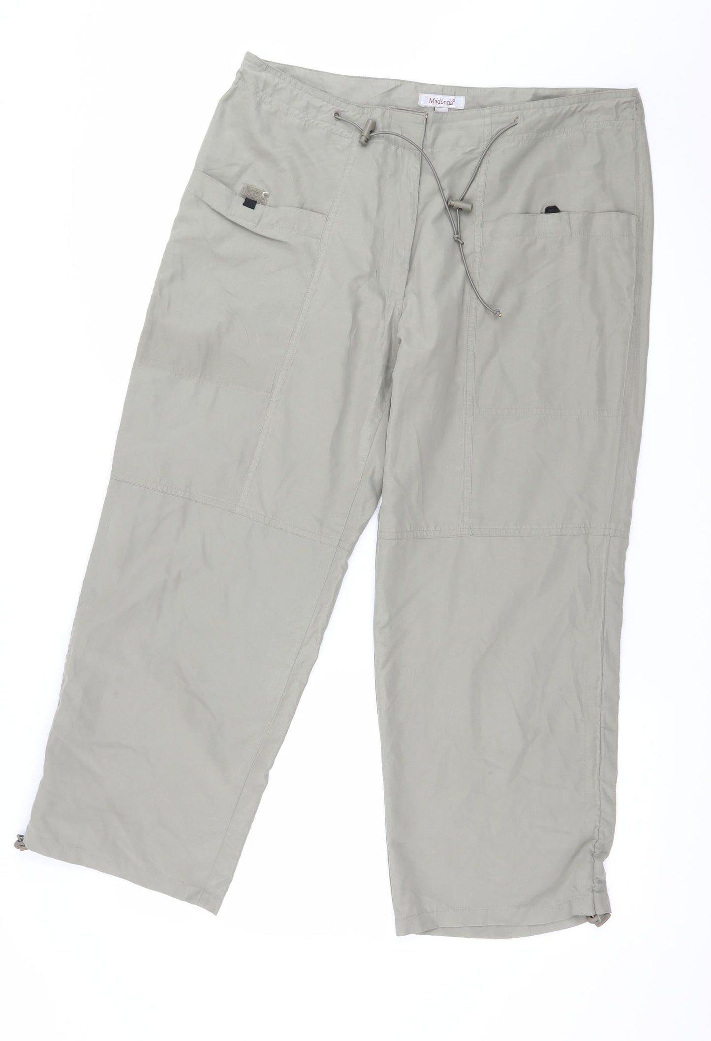 Madonna Womens Green   Cropped Trousers Size XL L25 in