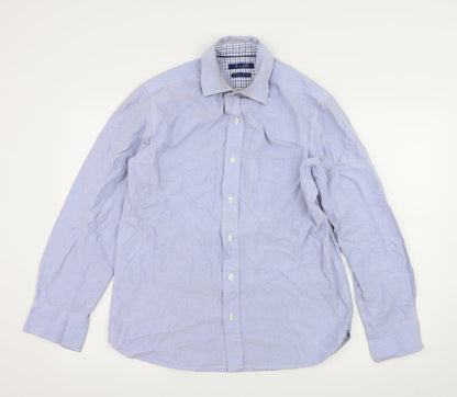 Mens UK Size S BHS Blue  Button-Up Long Sleeve Casual Shirt