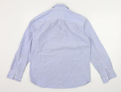 Mens UK Size S BHS Blue  Button-Up Long Sleeve Casual Shirt
