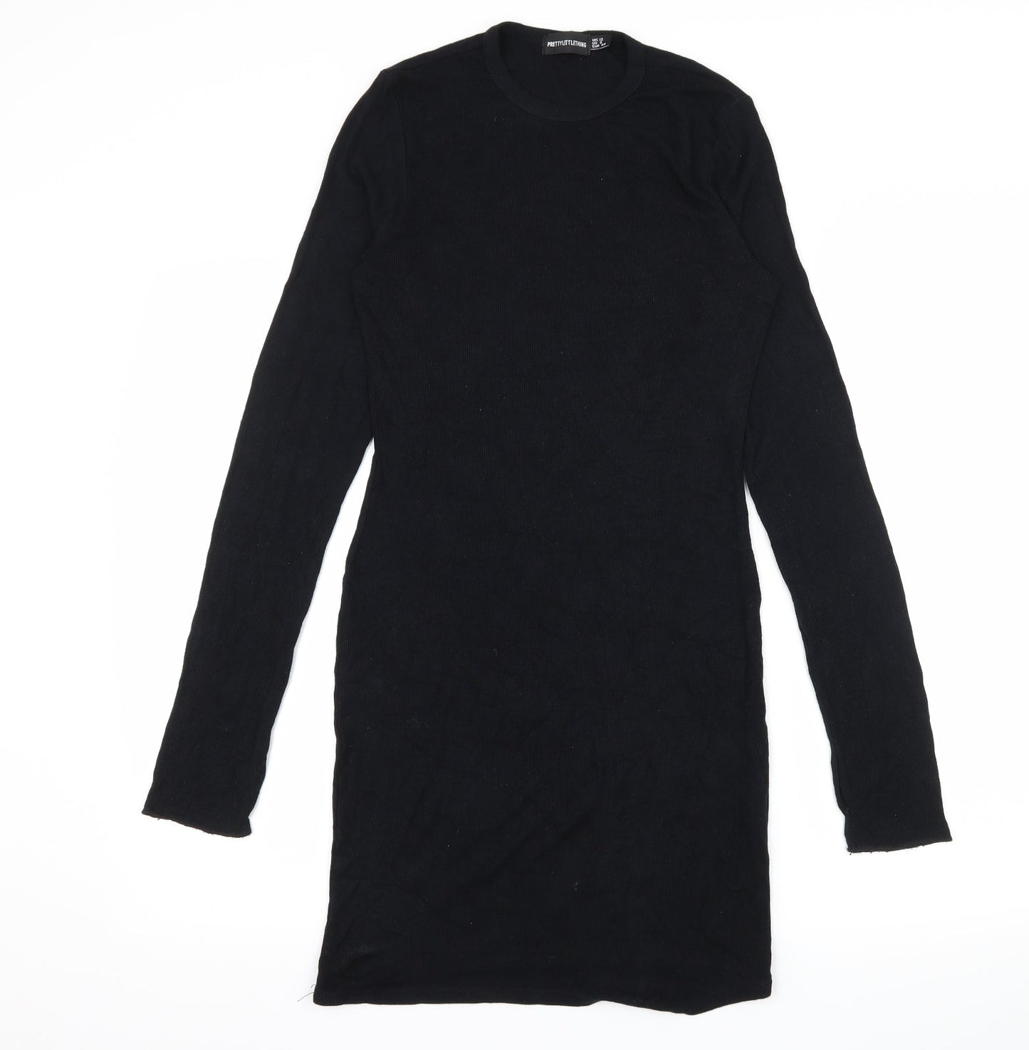 PRETTYLITTLETHING Womens Black  Jersey Bodycon  Size 12