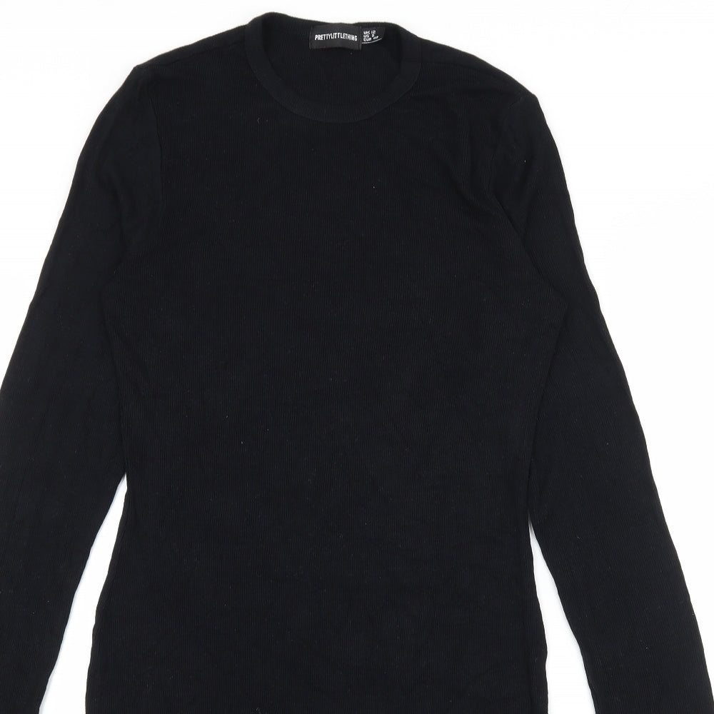 PRETTYLITTLETHING Womens Black  Jersey Bodycon  Size 12