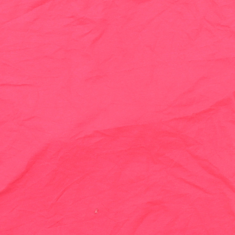 Marks and Spencer Girls Pink  Jersey Basic T-Shirt Size 6-7 Years  - Pom Poms