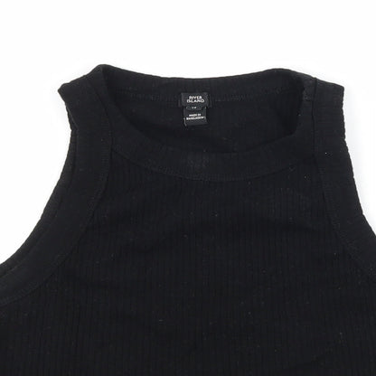 Womens UK Size 14 River Island Black Basic Tank