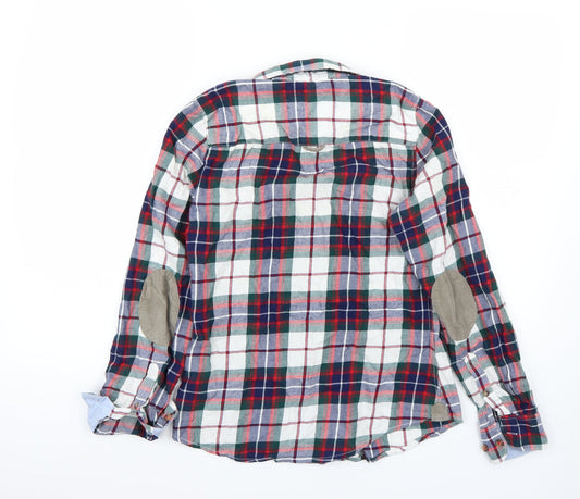 H&M Womens Red Check  Basic Button-Up Size 4