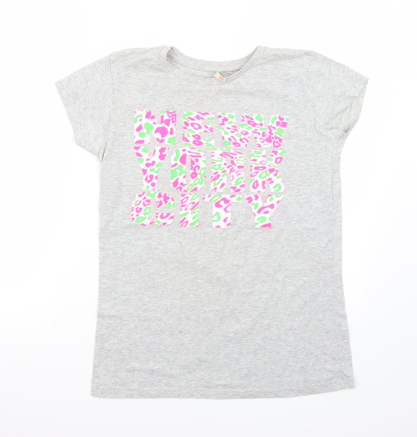 Denim & Co. Womens Grey   Basic T-Shirt Size 14