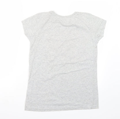 Denim & Co. Womens Grey   Basic T-Shirt Size 14