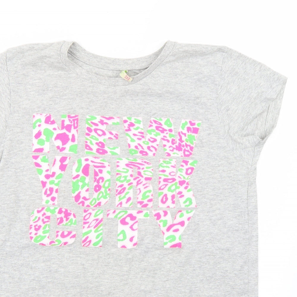 Denim & Co. Womens Grey   Basic T-Shirt Size 14