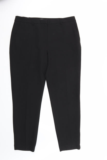 Womens UK Size 12 Dorothy Perkins Regular Fit Carrot Black Trousers
