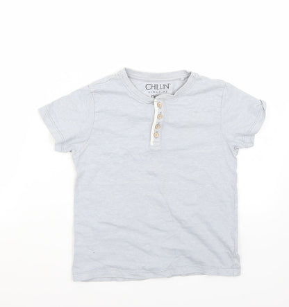 Next Boys Grey  Rayon Basic T-Shirt Size 7 Years