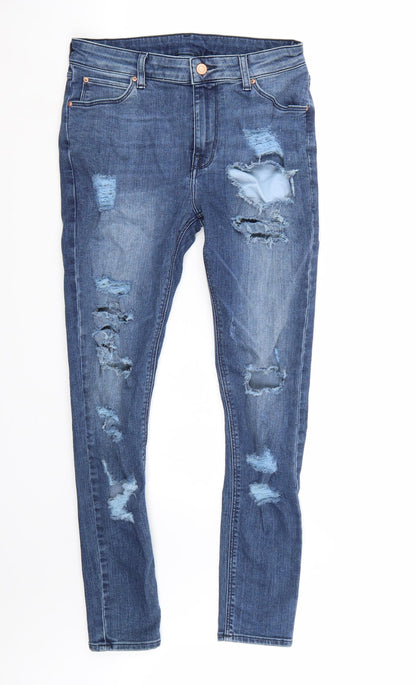 Womens UK Size 32 Preworn Regular Fit Skinny Blue Jeans