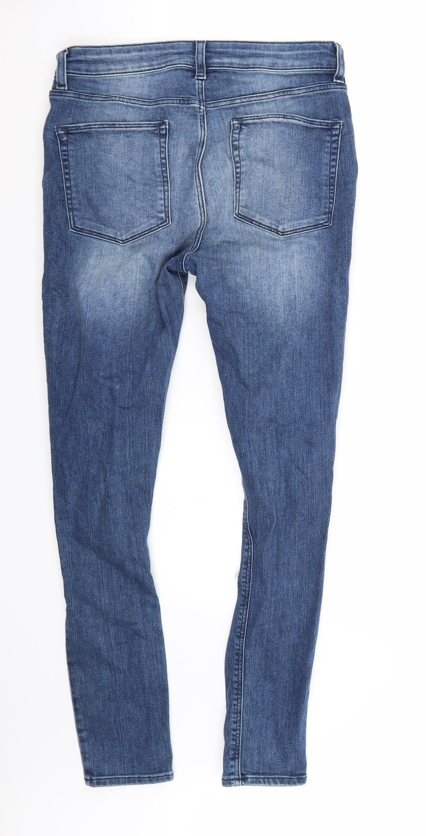 Womens UK Size 32 Preworn Regular Fit Skinny Blue Jeans