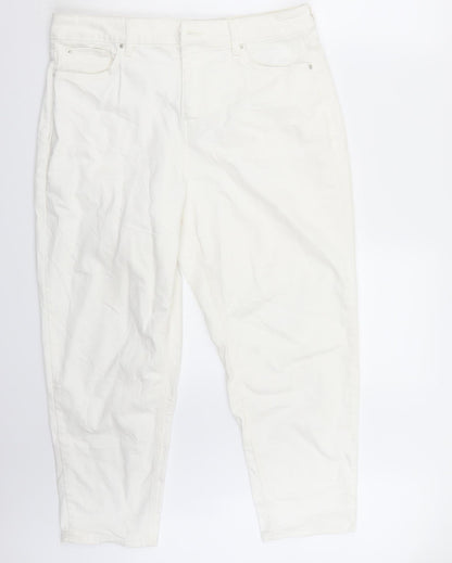 Womens UK Size 14 Marks and Spencer Regular Fit Straight White Jeans