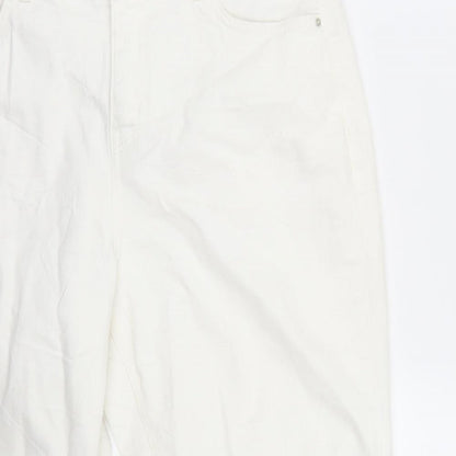 Womens UK Size 14 Marks and Spencer Regular Fit Straight White Jeans
