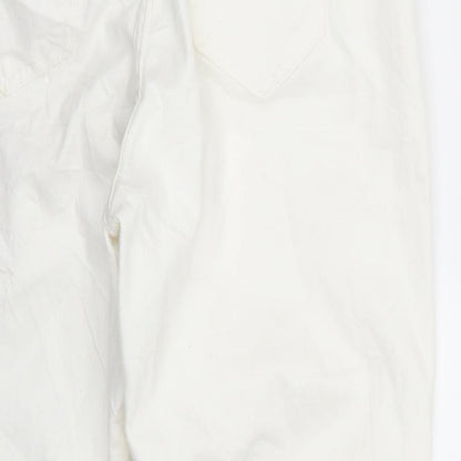 Womens UK Size 14 Marks and Spencer Regular Fit Straight White Jeans