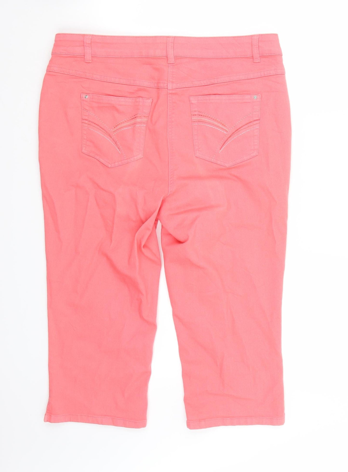 Basler Womens Pink Cotton Cropped Jeans Size 34 in