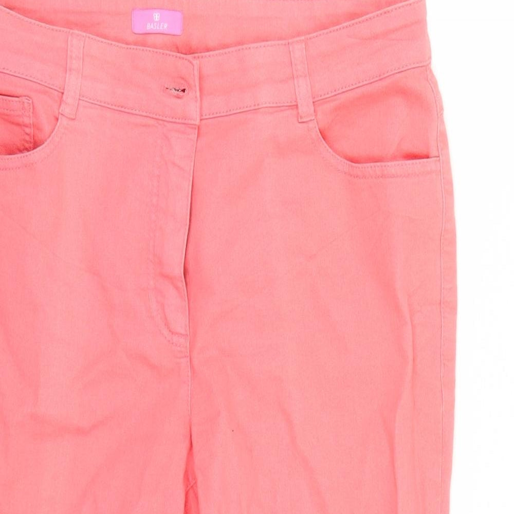 Basler Womens Pink Cotton Cropped Jeans Size 34 in