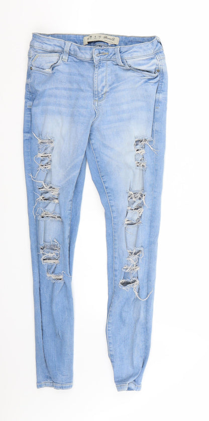 Denim & Co. Womens Blue   Cropped Jeans Size 10 L28 in