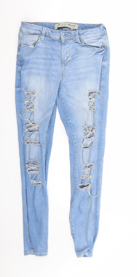 Denim & Co. Womens Blue   Cropped Jeans Size 10 L28 in