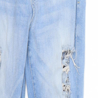 Denim & Co. Womens Blue   Cropped Jeans Size 10 L28 in