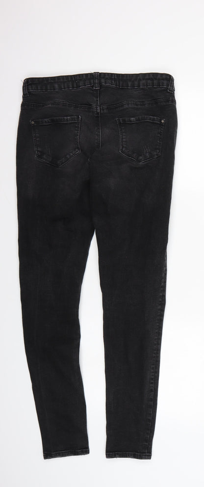 Denim & Co. Womens Black  Canvas Skinny Jeans Size 10 L29 in