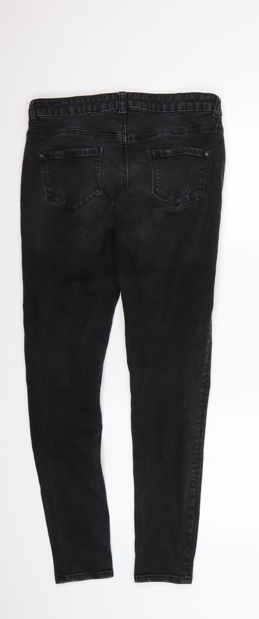 Denim & Co. Womens Black  Canvas Skinny Jeans Size 10 L29 in