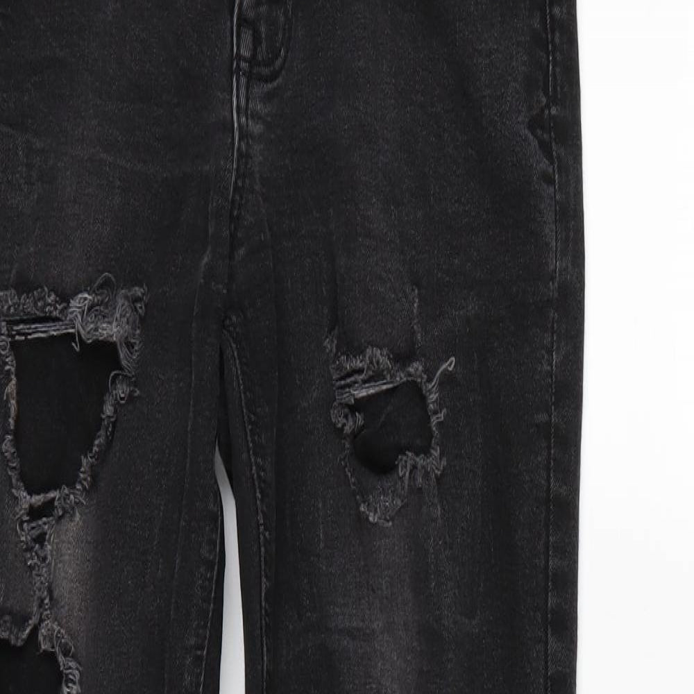 Denim & Co. Womens Black  Canvas Skinny Jeans Size 10 L29 in