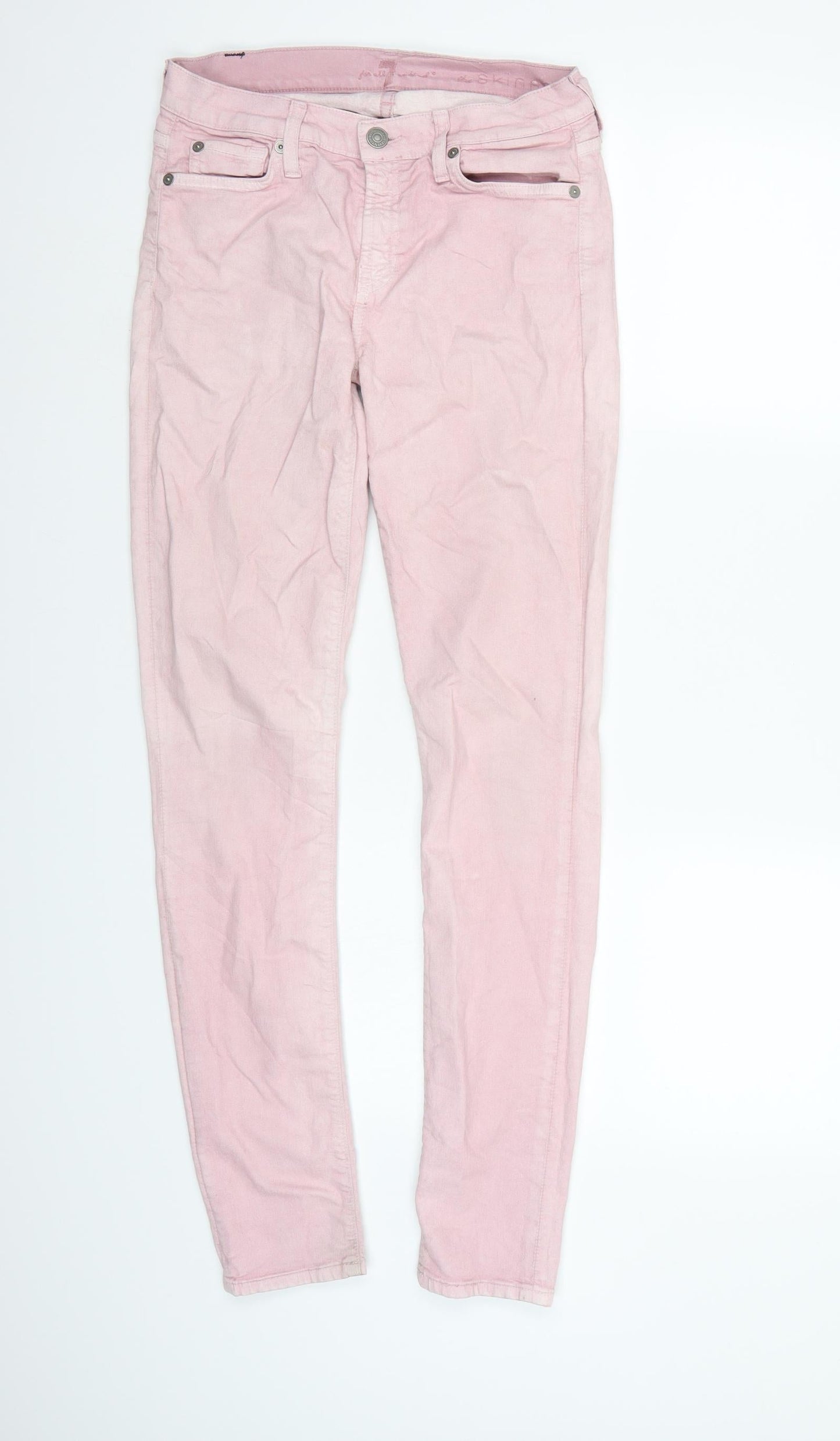 Womens UK Size 27 in Preworn Regular Fit Straight Pink Jeans