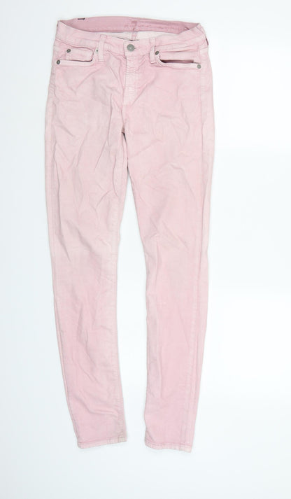 Womens UK Size 27 in Preworn Regular Fit Straight Pink Jeans