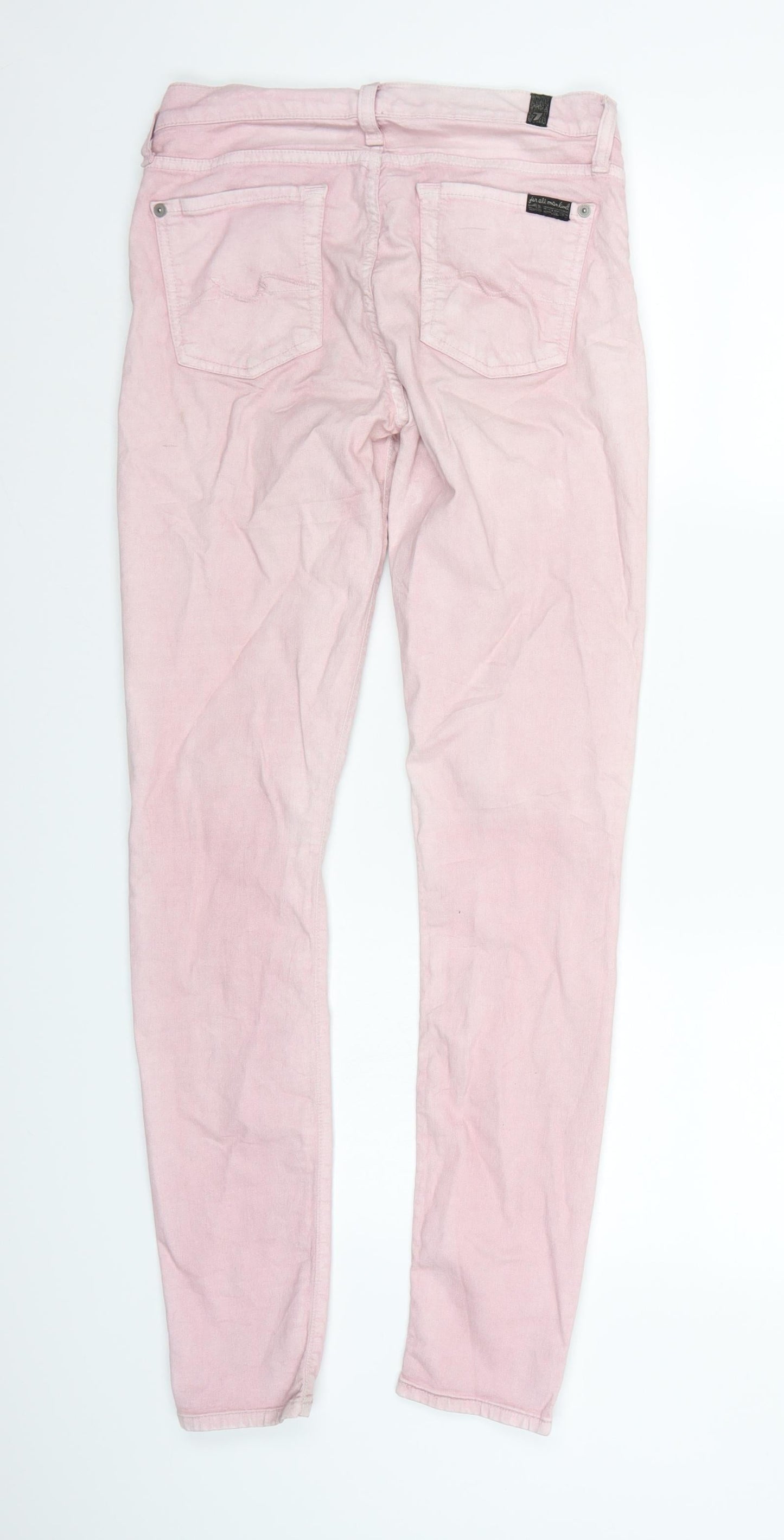 Womens UK Size 27 in Preworn Regular Fit Straight Pink Jeans