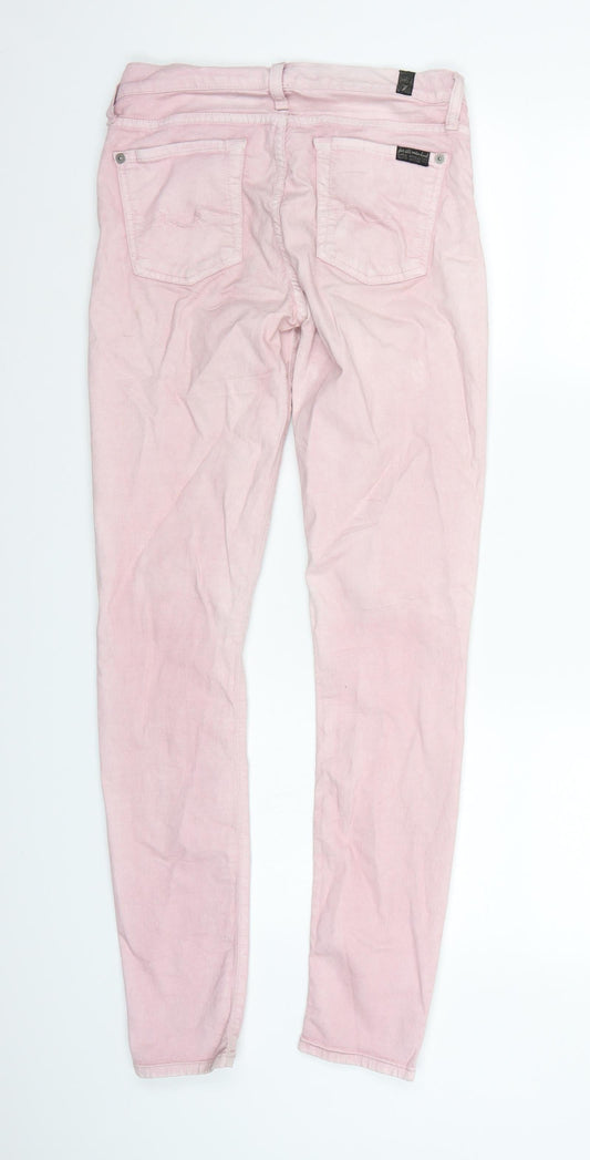 Womens UK Size 27 in Preworn Regular Fit Straight Pink Jeans