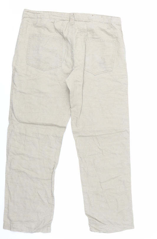 Womens UK Size 34 in H&M Regular Fit  Beige Trousers
