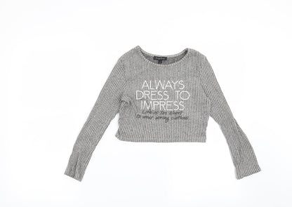 Candy Couture Girls Grey   Pullover Sweatshirt Size 9 Years  - Always dress to impress