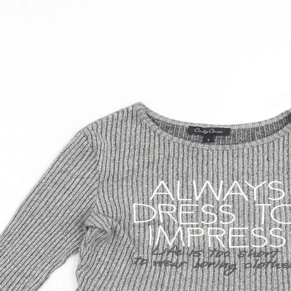 Candy Couture Girls Grey   Pullover Sweatshirt Size 9 Years  - Always dress to impress