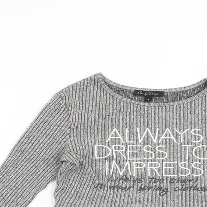 Candy Couture Girls Grey   Pullover Sweatshirt Size 9 Years  - Always dress to impress