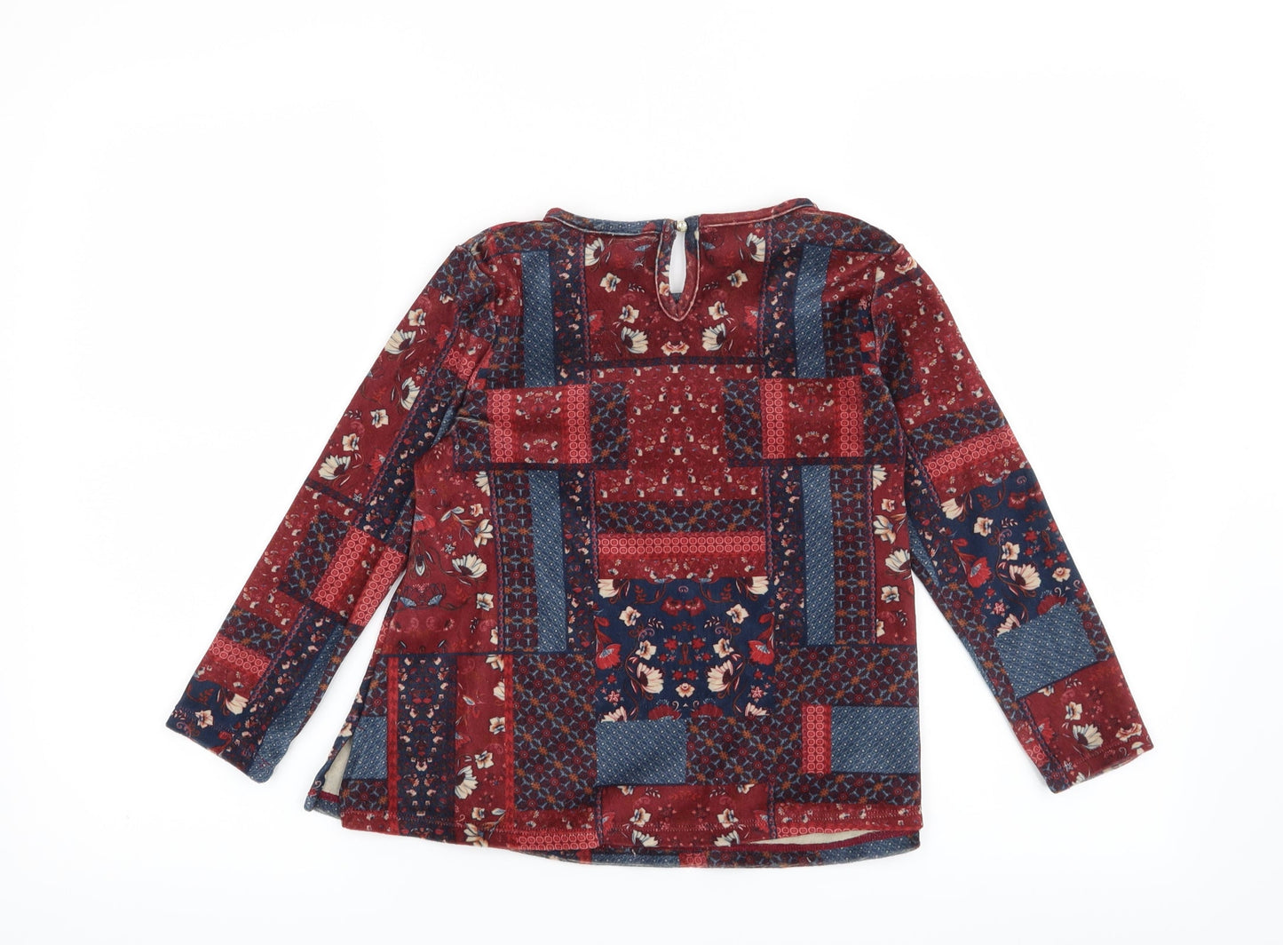 Matalan Girls Red Floral  Pullover Sweatshirt Size 7 Years