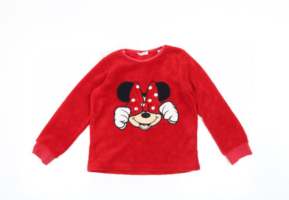 Disney Girls Red Solid  Top Pyjama Top Size 8-9 Years  - Disney Minnie Mouse