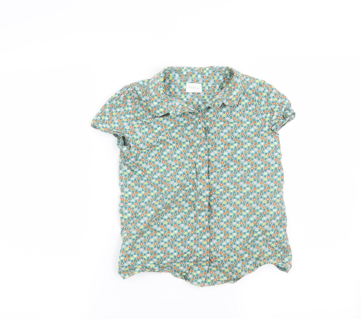 NEXT Girls Green Floral  Basic Button-Up Size 8 Years