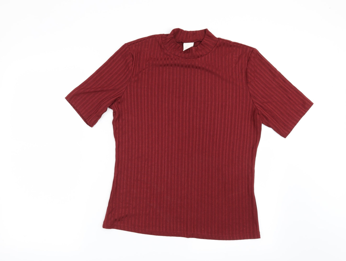H&M Womens Red Striped  Basic Blouse Size L