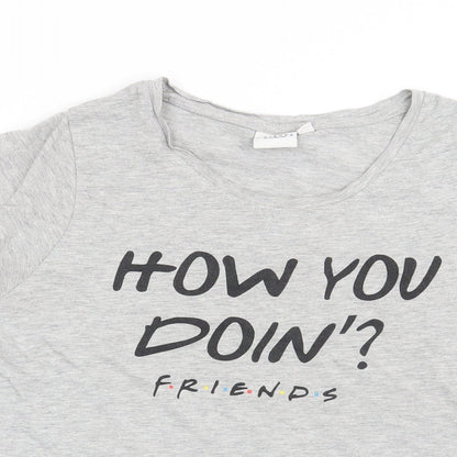 Friends Womens Grey Solid  Top Pyjama Top Size S  - How you doin? Friends