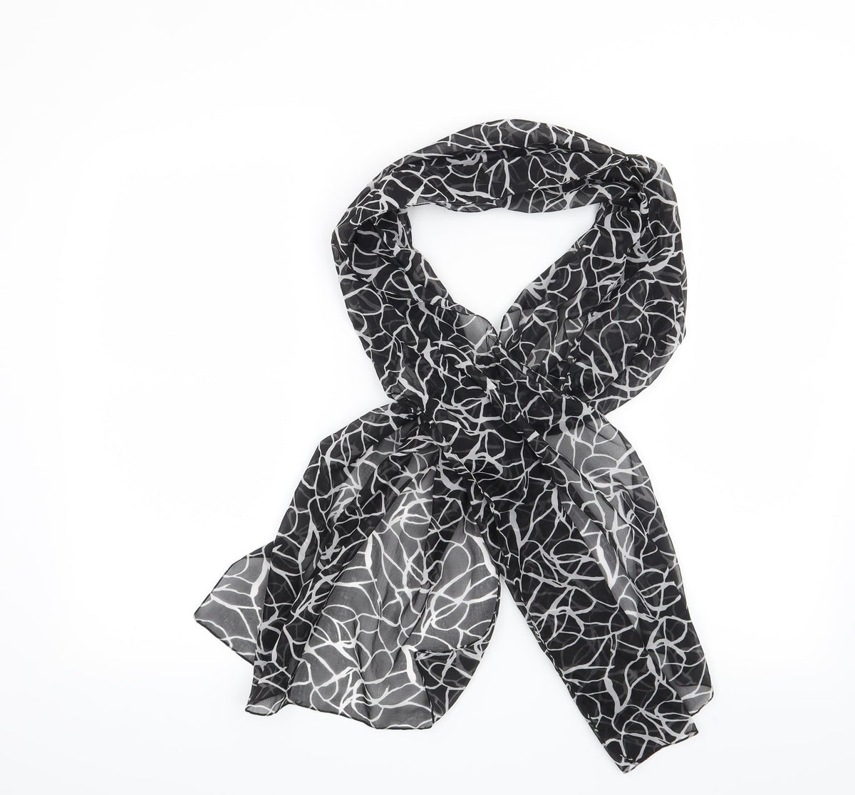 Preworn Womens Black Geometric   Scarf