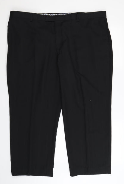 Greenwoods Mens Black   Dress Pants Trousers Size 46 L27 in