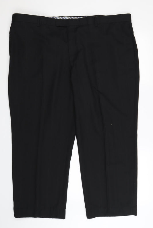 Greenwoods Mens Black   Dress Pants Trousers Size 46 L27 in