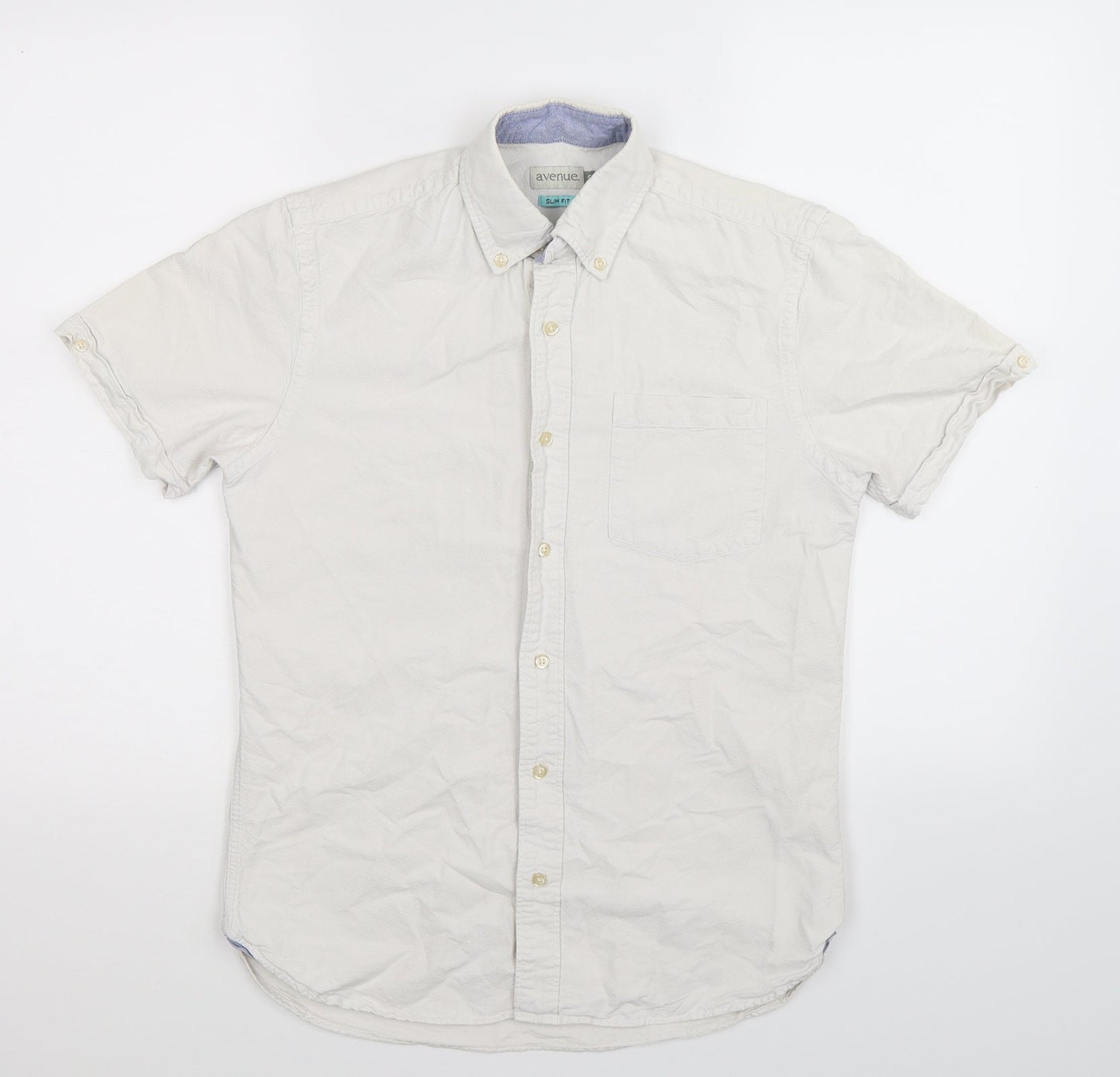 Avenue Mens White    Button-Up Size S