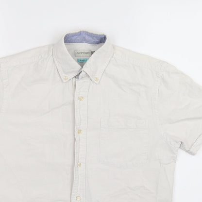 Avenue Mens White    Button-Up Size S